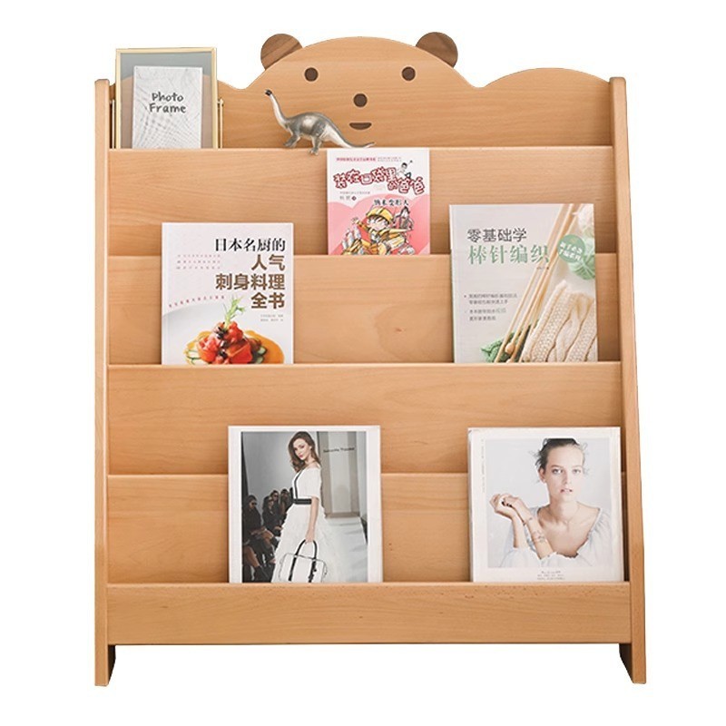实木儿童书架书柜绘本架家用置物架榉木收纳柜架子储物柜简易书柜图2