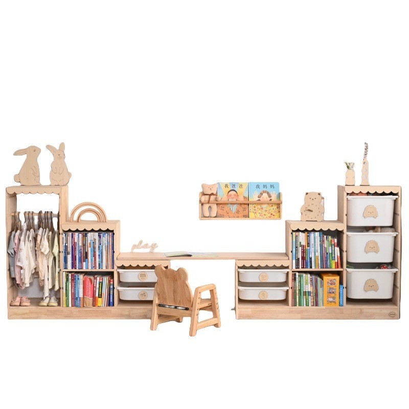 实木玩具收纳柜多层可组合儿童房储物柜书架柜子蒙氏教具柜图5