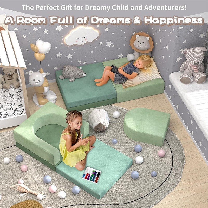 创意儿童沙发高密度海绵垫亚马逊新品模块化沙发男孩女孩组合沙发图2