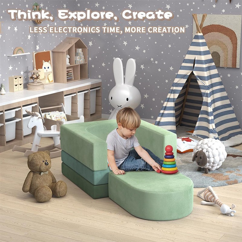 创意儿童沙发高密度海绵垫亚马逊新品模块化沙发男孩女孩组合沙发图4