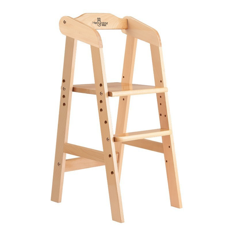 儿童餐椅宝宝吃饭座椅家用多功能学习成长椅可升降实木餐桌椅榉木图4