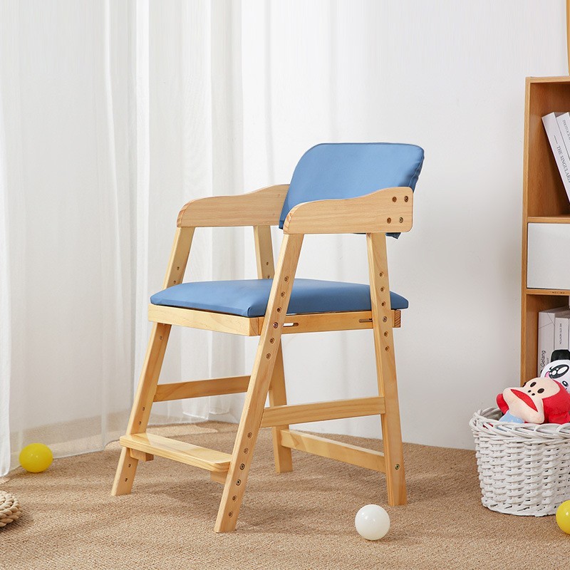 儿童学习椅子实木座椅学生家用宝宝餐椅升降多功能靠背调节写字椅图3