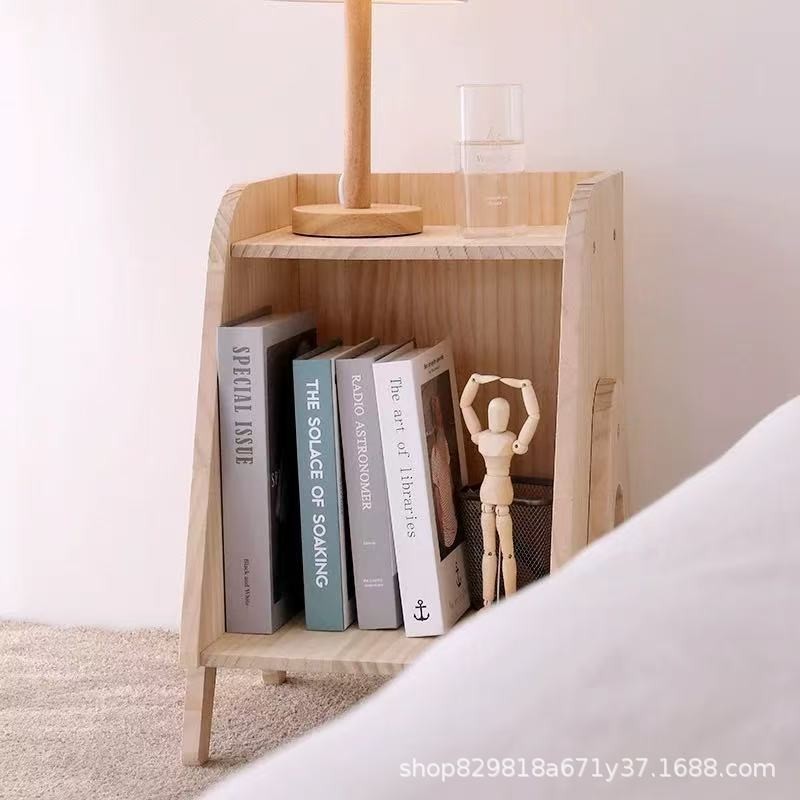 清空北欧实木简易床头柜卧室现代简约床边置物架创意床边几小户型图3
