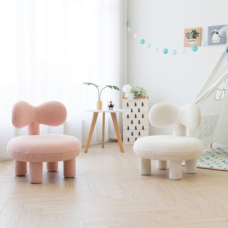 北欧创意儿童小沙发宝宝仿羊羔毛TY休闲椅客厅设计师款换鞋凳矮凳图4