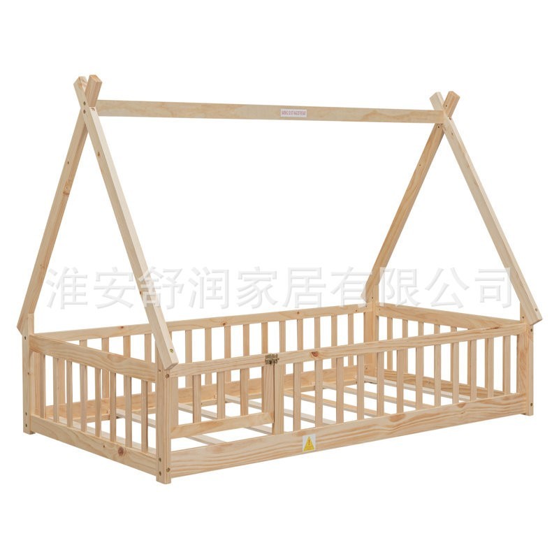 定制地台床实木儿童蒙氏儿童床幼儿宝宝床飞屋床护栏地板床大户型图3