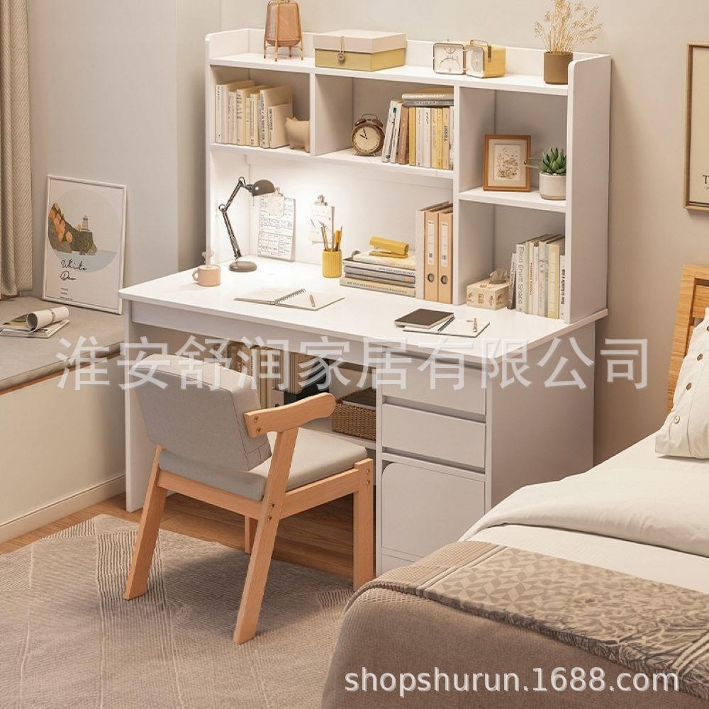 免费拿样白色中小学生学习书桌卧室家用简易儿童桌子写字台置物桌