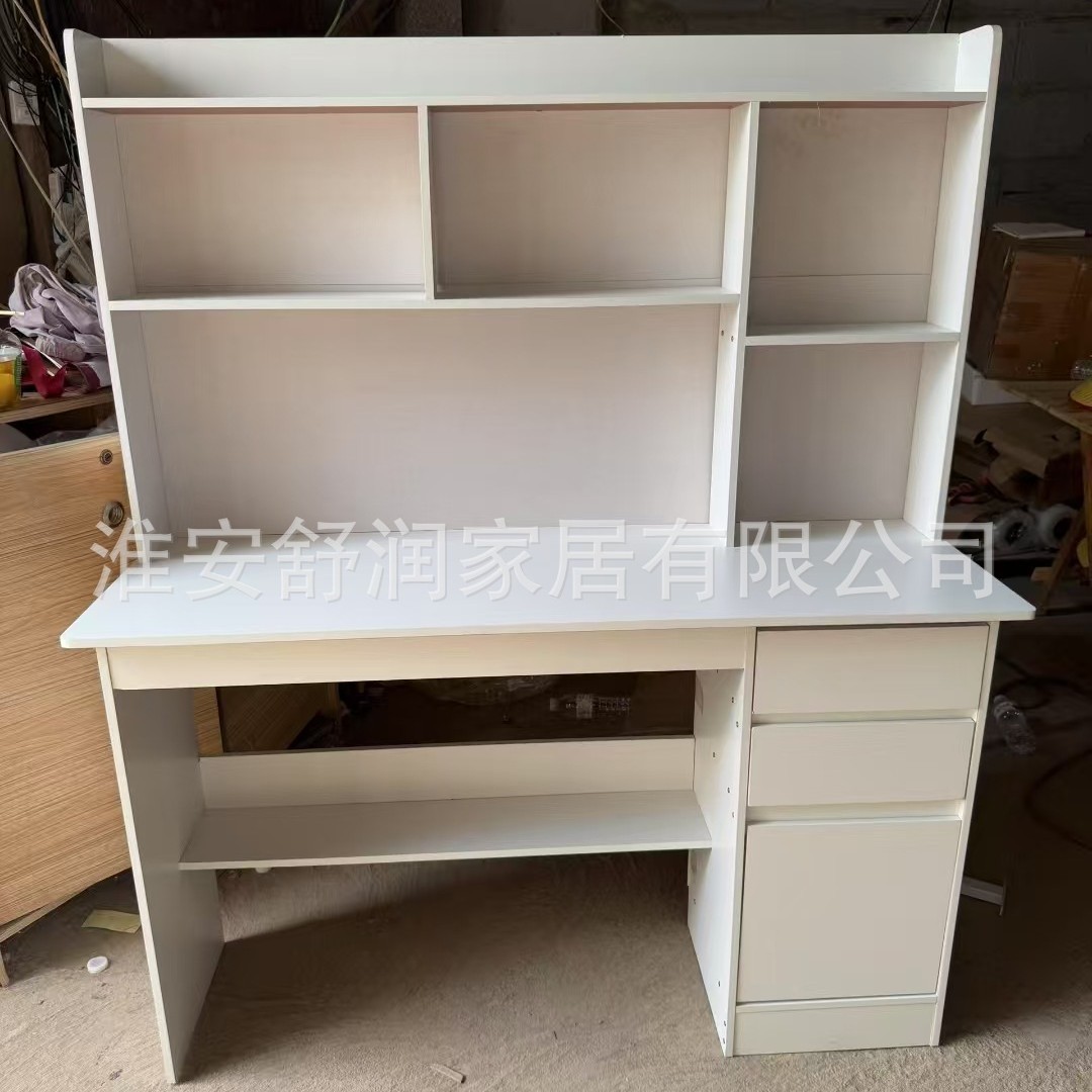 免费拿样白色中小学生学习书桌卧室家用简易儿童桌子写字台置物桌图2
