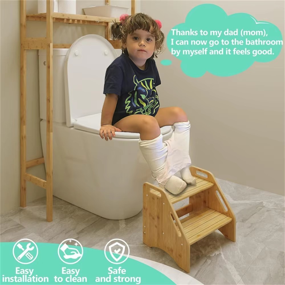木质台阶凳儿童马桶脚踏凳宝宝阶梯垫脚蹬浴室脚踩洗漱凳子图3