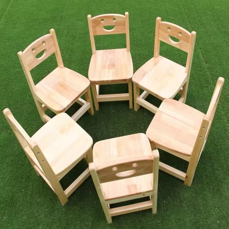 幼儿园儿童椅笑脸椅子学生靠背椅子木质实木课桌笑脸小椅子厂家