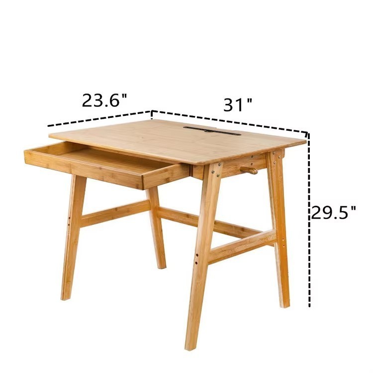 家用电脑桌木制带储物空间宿舍学生小桌子简约北欧风格图5