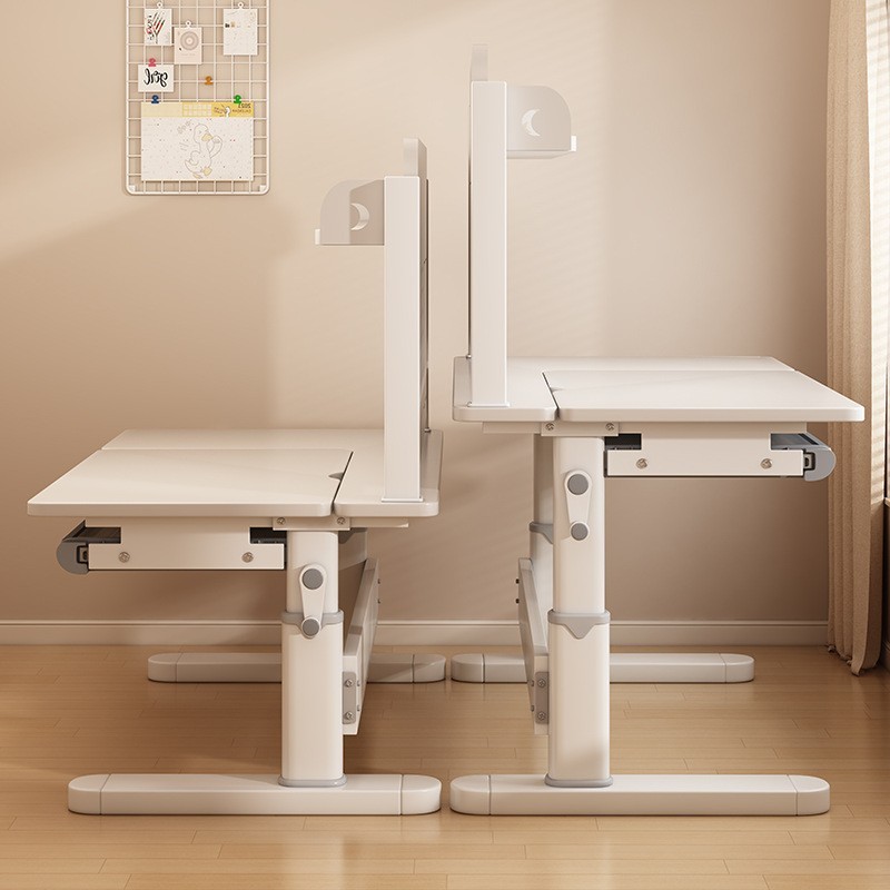 实木桌椅学生可升降调节写字矫正坐姿靠背座椅护腰书桌课桌护眼图3