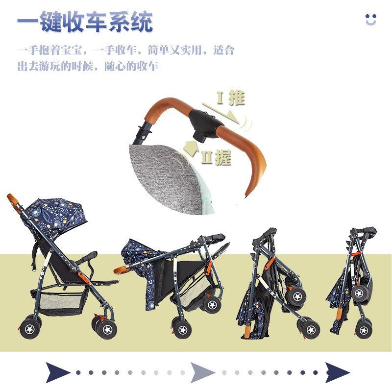 双向婴儿手推车减震轻便可坐可躺可折叠新生儿便携式推车图5