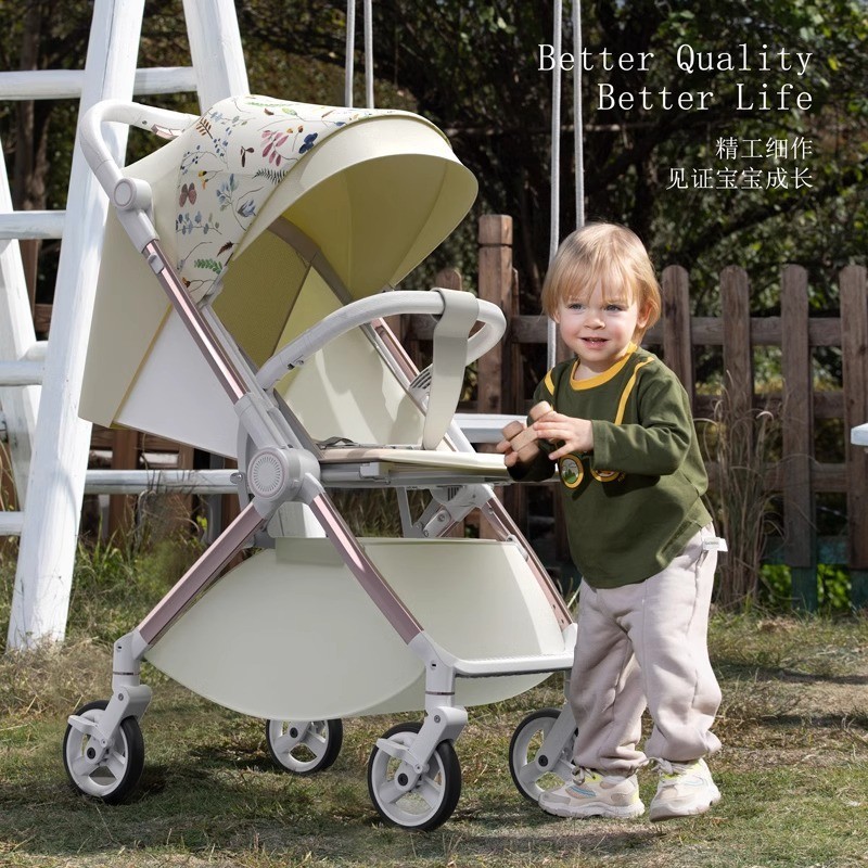 高景观双向推行可坐可躺超轻便折叠便携婴儿车宝宝手推车图5