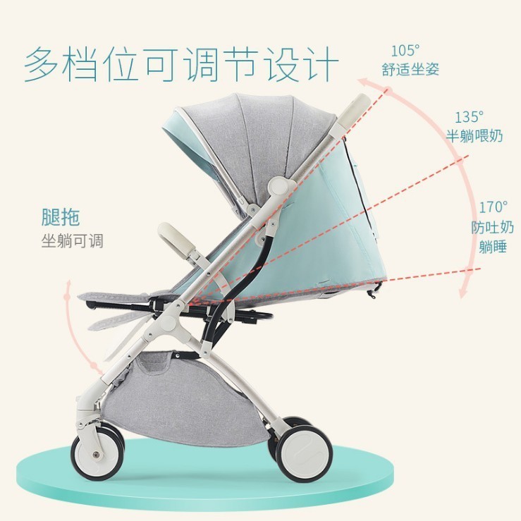 高景观婴儿推车可坐可躺伞车儿童手推车童车铝合金材质宝宝车图4