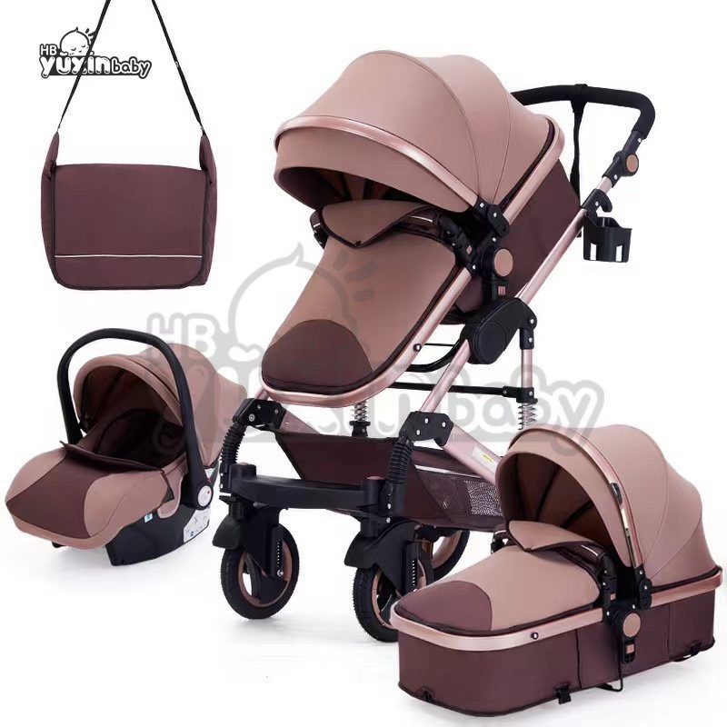 高景观婴儿推车可坐可躺双向四轮避震折叠新生儿宝宝多功能二合一图3
