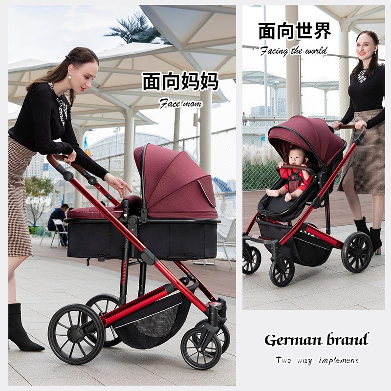 高景观双向可坐可躺婴儿手推车可折叠新生儿轻便型0-4岁宝宝推车