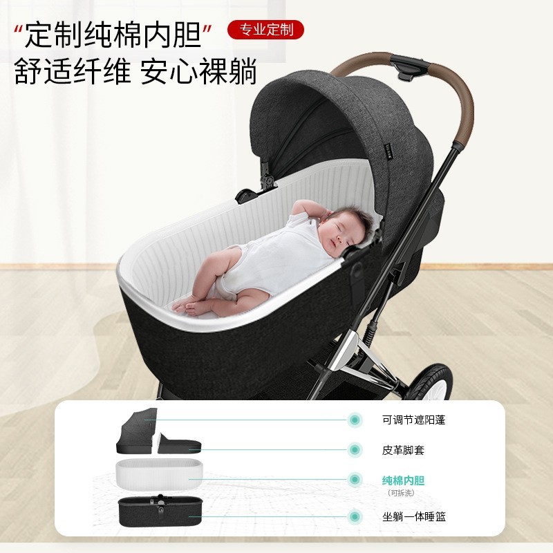 婴儿推车可坐可躺轻便折叠双向高景观新生儿童宝宝手推车床图2