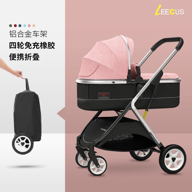 婴儿推车可坐可躺简易轻便折叠高景观双向避震新生儿童宝宝车图4