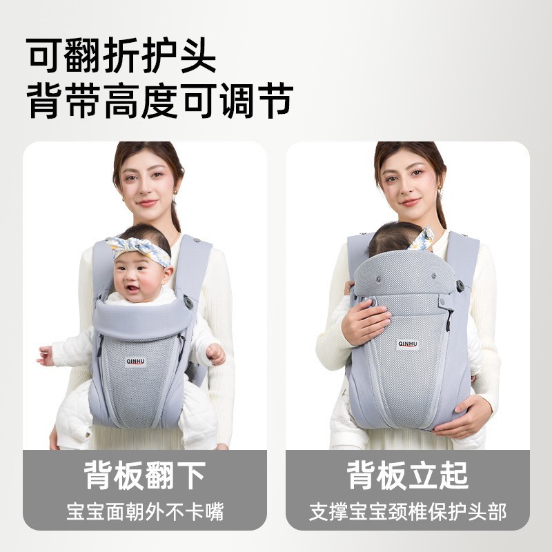 新款婴儿背带婴幼儿宝宝四季外出抱娃解放抱抱托背带新生儿图3