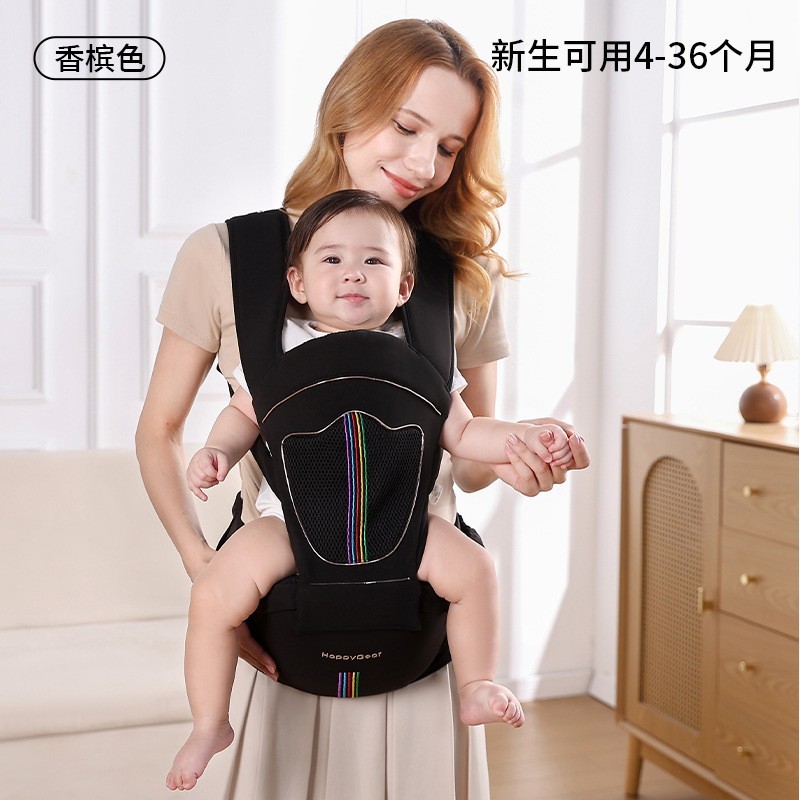 婴儿腰凳背带前抱式宝宝外出两用抱娃婴童透气轻便收纳座椅便携图2