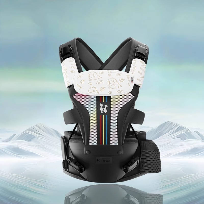 7.5cm专利婴儿背带腰凳彩虹款四季透气多功能护腰带娃神器定制图3