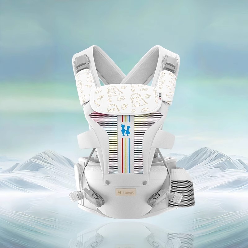 7.5cm专利婴儿背带腰凳彩虹款四季透气多功能护腰带娃神器定制图4