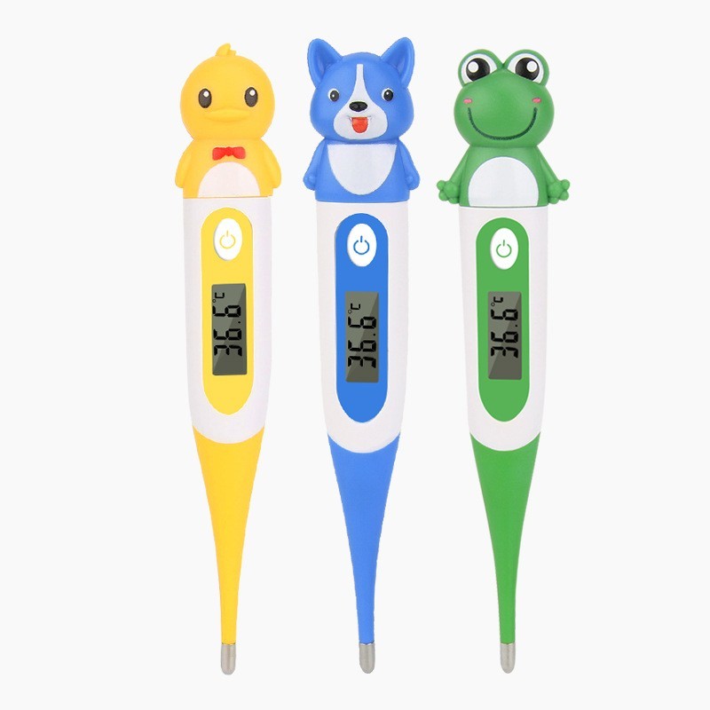 卡通医用家用儿童动物温度计电子软头精准背光体温计