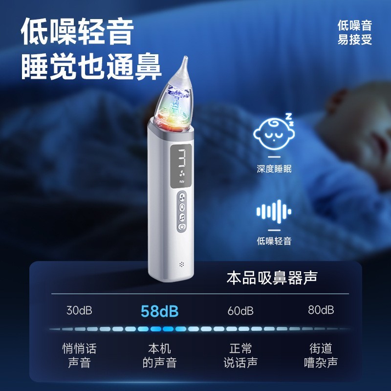 跨境电动婴儿宝宝手持一体式吸鼻器新生儿清理鼻涕鼻屎儿童吸鼻器图2