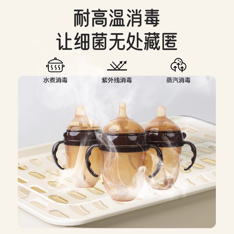 220ml带柄婴儿奶瓶0-6个月世/喜同款硅胶奶瓶仿母乳宽口直饮奶嘴图2