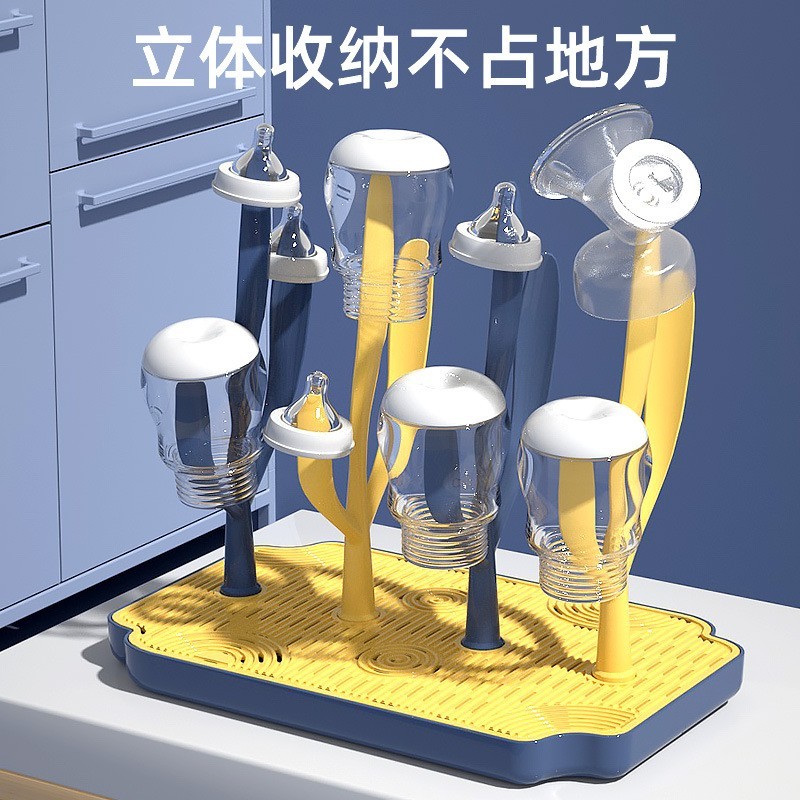 宝宝奶瓶晾晒架婴儿多功能便携晾干架树形可拆装奶嘴沥水架支撑架图4