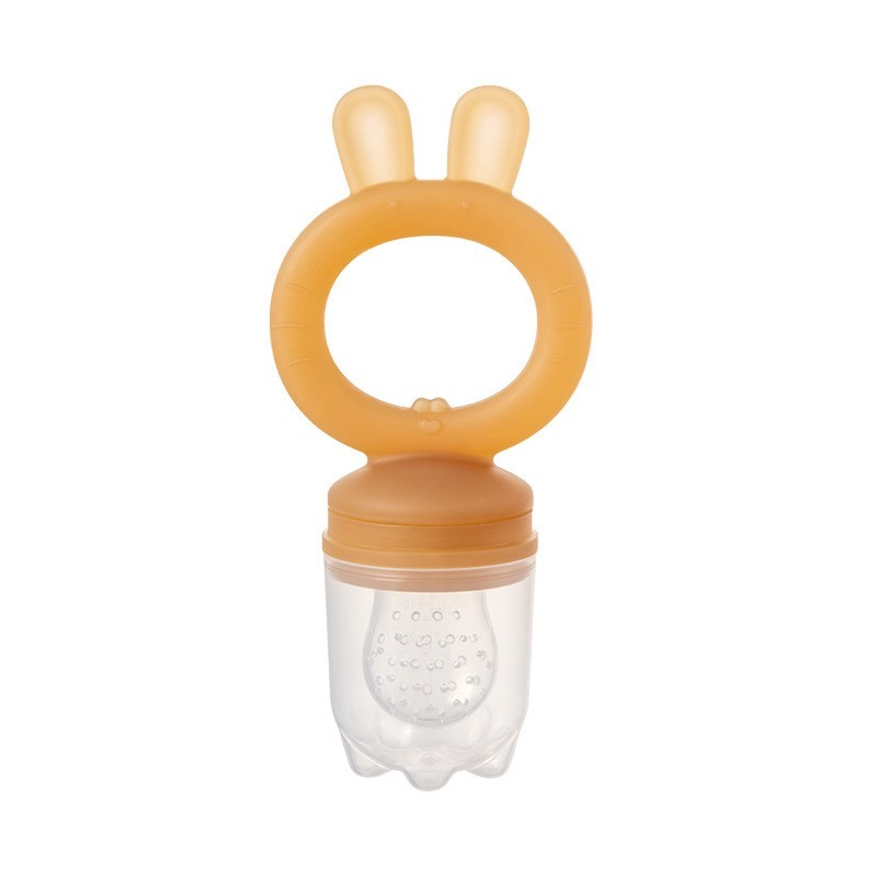 食品级硅胶咬咬乐兔子耳朵婴儿果蔬辅食磨牙牙胶推进奶嘴吃水果泥图5