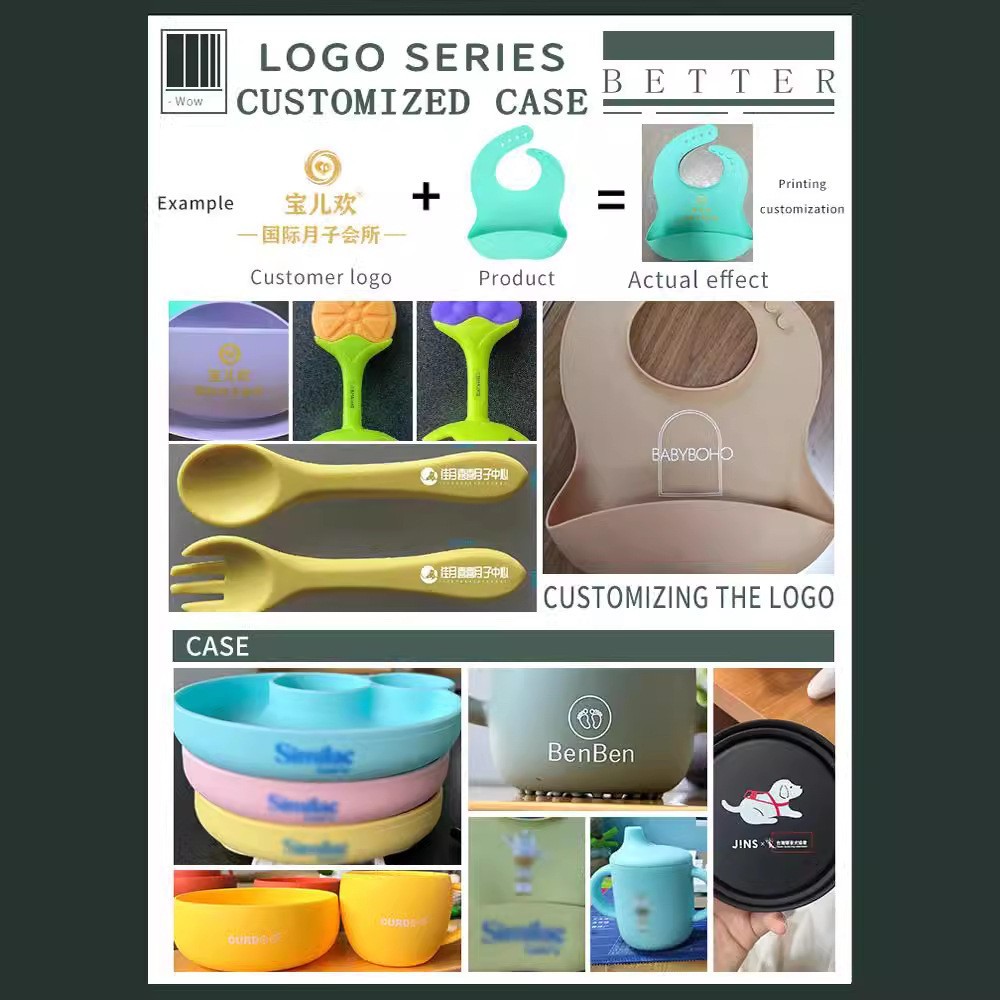 儿童餐具喂养套装婴儿硅胶碗叉子勺宝宝辅食碗餐盘食品级硅图4