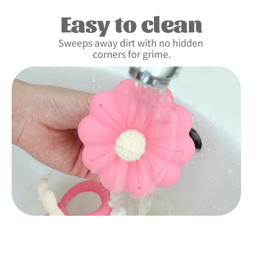 热销硅胶牙胶防吃手可水煮咬咬乐花朵磨牙棒安抚固齿磨牙婴儿牙胶图3