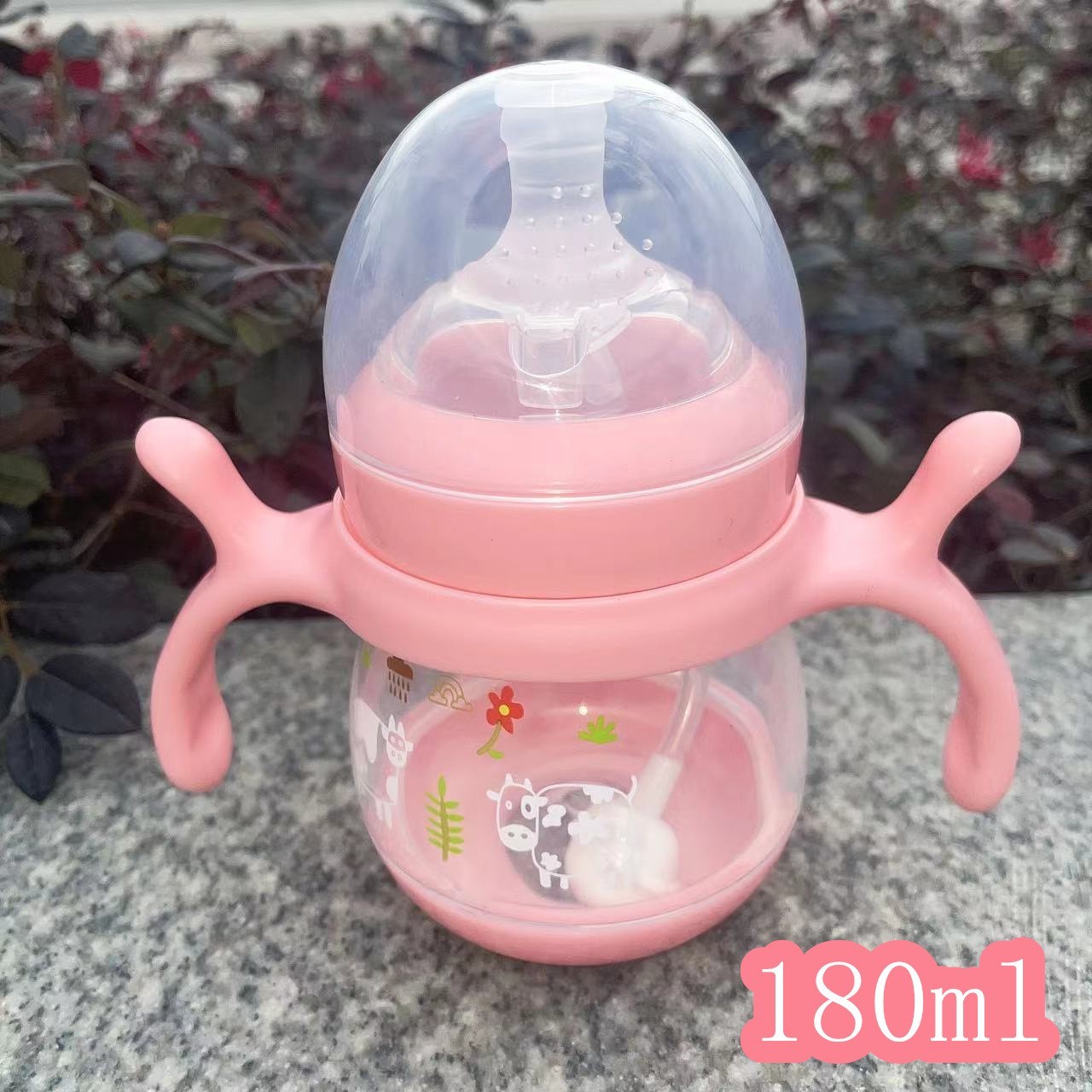 源头工厂支持OEM/ODM贴牌加工生产多规格定制宽口6CM婴儿吸管奶瓶图3