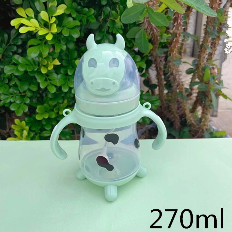 180/270/330MLPP 宽口径防呛防胀气宝宝婴儿奶瓶带手柄图2