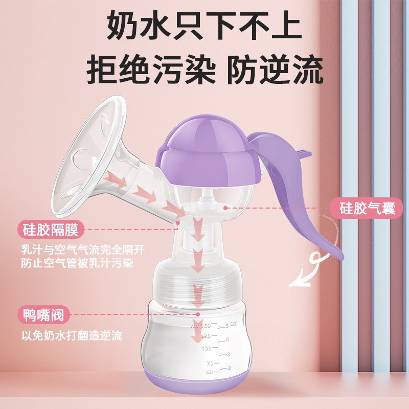 创意跨境新款手动吸奶器便携式母乳集乳器孕妇专用吸乳器厂家图3
