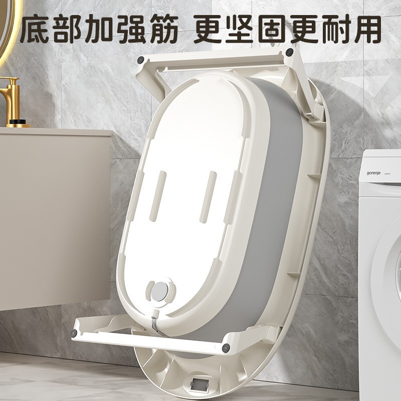 厂家儿童洗澡盆宝宝婴幼儿坐躺大号浴桶小孩家用椭圆折叠浴盆图2