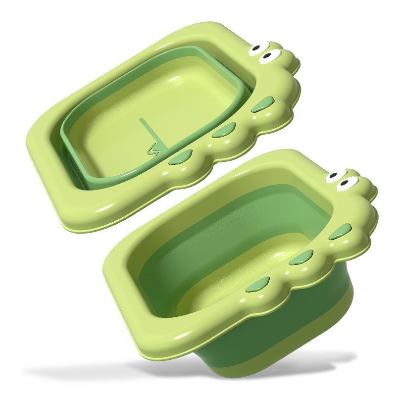 多款加厚款新生婴儿塑料水盆 卡通造型可折叠洗脸盆 儿童脸盆图3