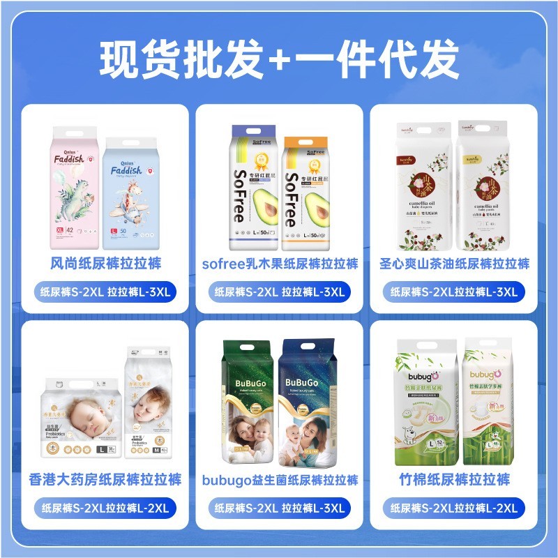 婴幼儿纸尿裤拉拉裤超薄透气新生0-6月NB码尿不湿外贸图2