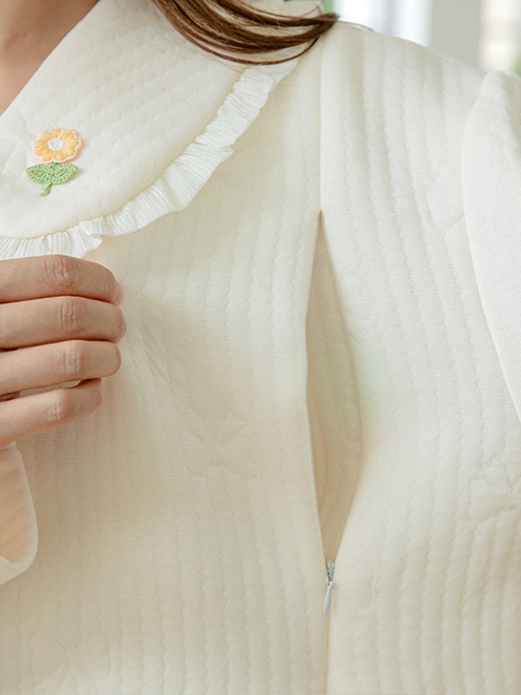 孕妇装睡衣空气棉夹层产妇产后哺乳喂奶月子服两件套宽松舒适设计图2