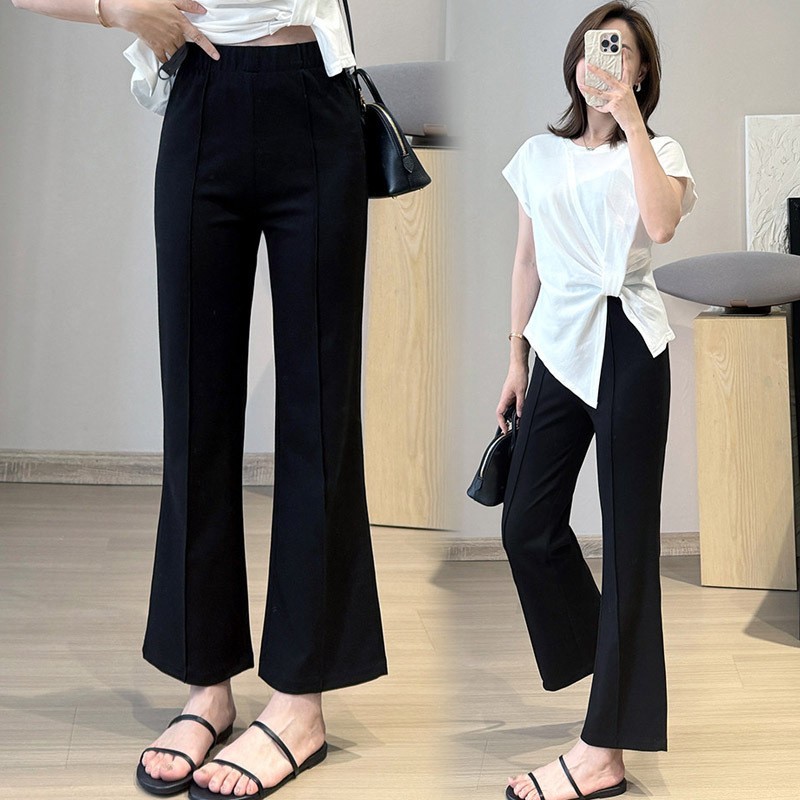 孕期穿搭显瘦孕妇喇叭裤2026春季新品显瘦小个子外穿无托腹九分裤图2