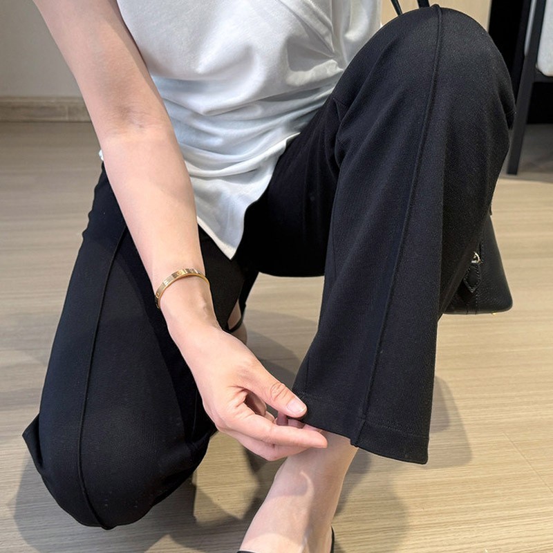 孕期穿搭显瘦孕妇喇叭裤2026春季新品显瘦小个子外穿无托腹九分裤图3