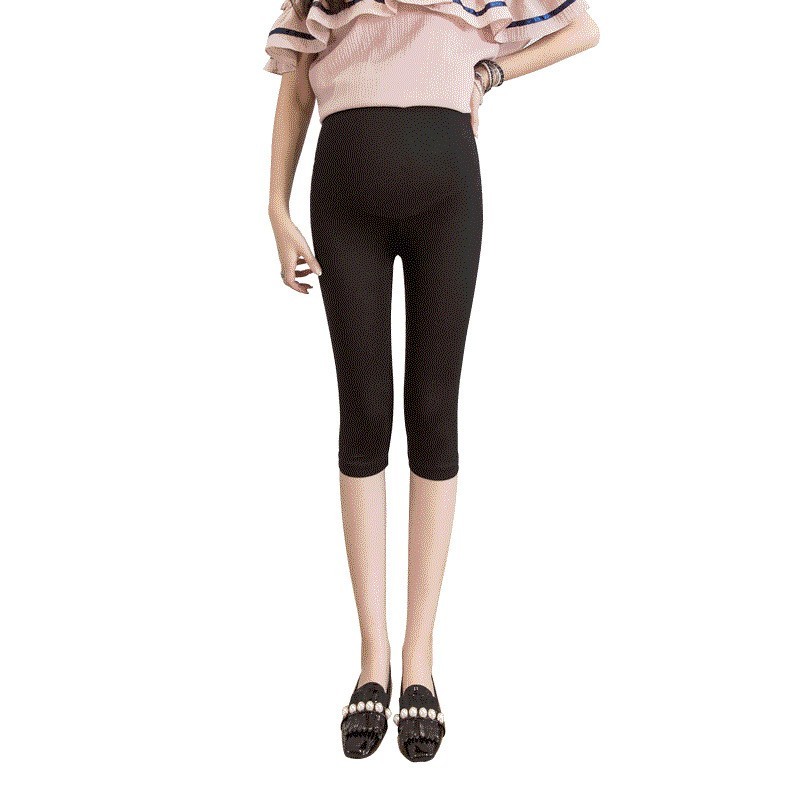 孕妇短裤夏季外穿莫代尔七分打底裤高腰拖腹可调节薄款孕妇装孕期图4