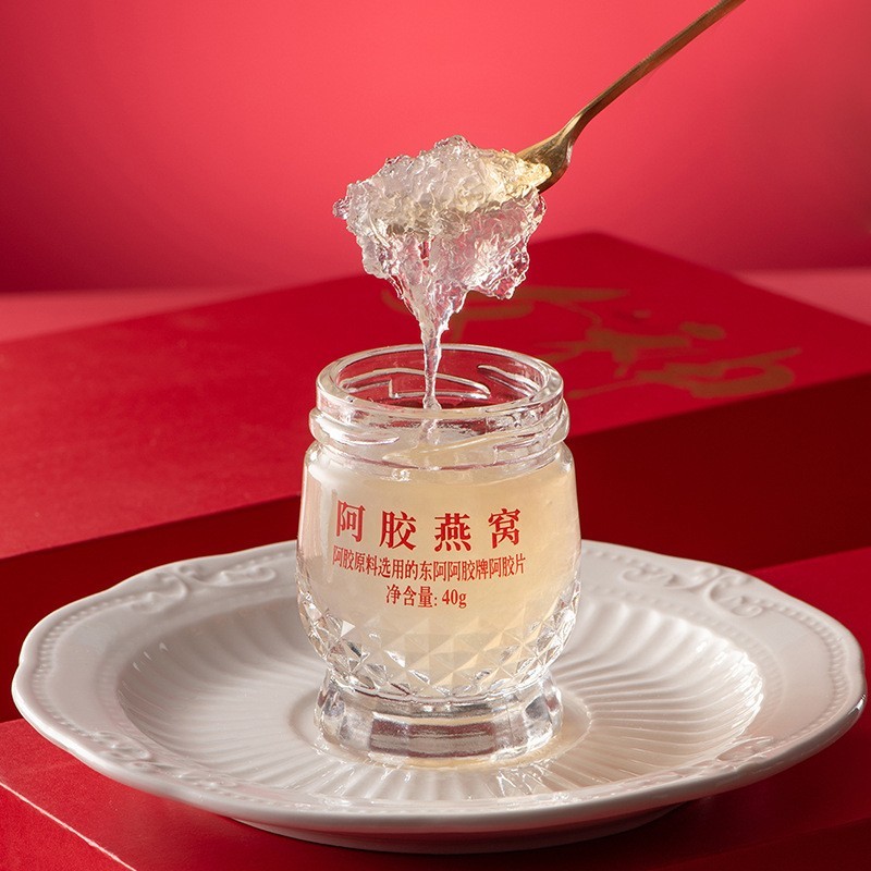 阿胶燕窝礼盒0添加女神小红瓶燕窝中秋送礼阿胶礼盒鲜炖燕窝即食图4