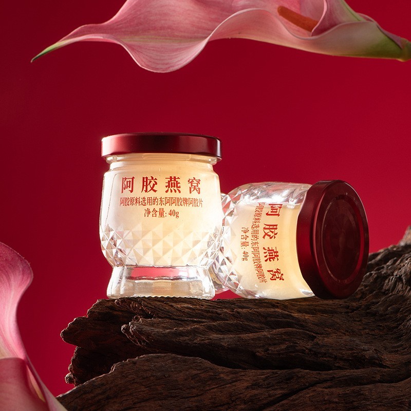 阿胶燕窝礼盒0添加女神小红瓶燕窝中秋送礼阿胶礼盒鲜炖燕窝即食图2
