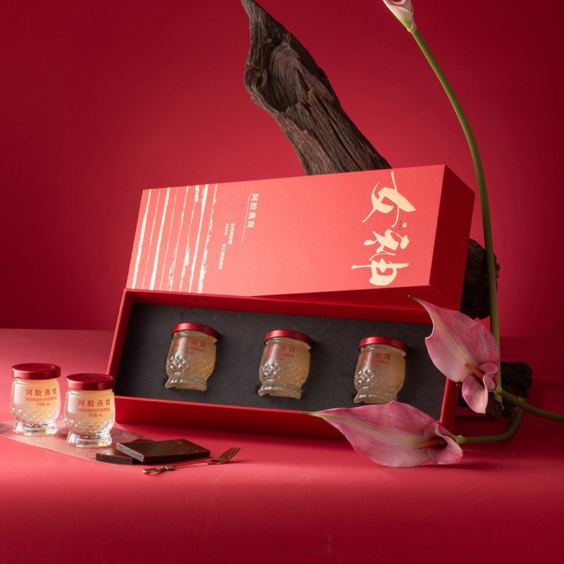 阿胶燕窝礼盒0添加女神小红瓶燕窝中秋送礼阿胶礼盒鲜炖燕窝即食图3