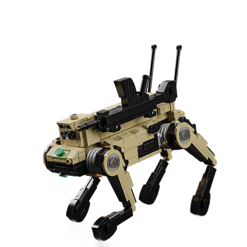 跨境新品机械狼积木现代军事仿真无人机狗儿童拼装摆件图5