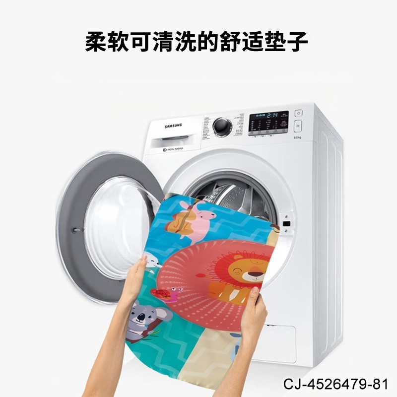跨境婴儿游戏垫圆形舒适可机洗多功能启蒙宝宝活动健身玩具垫图3