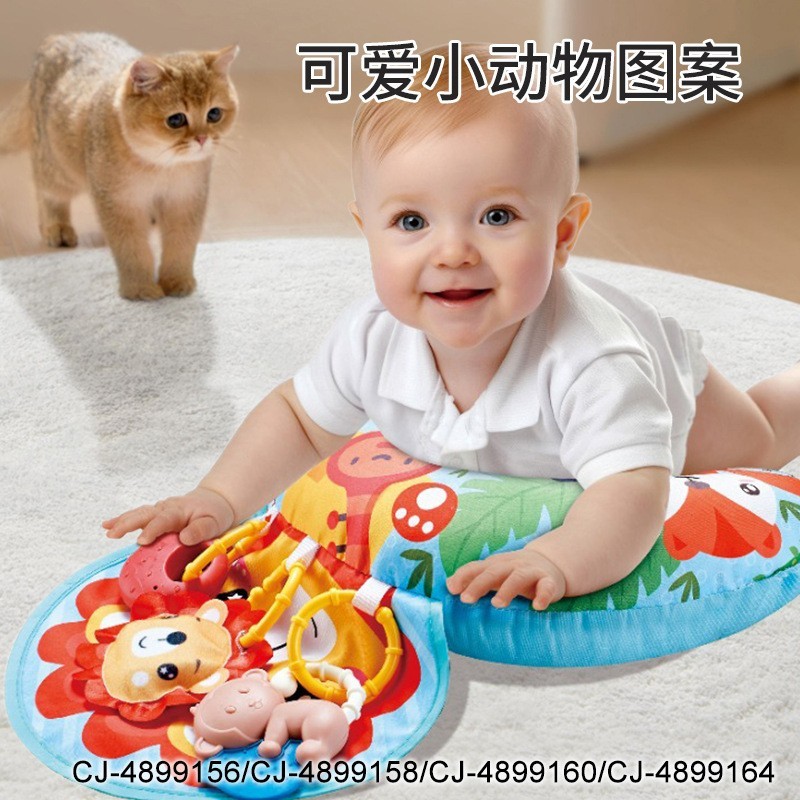 跨境新生婴儿趴趴枕婴幼儿学趴锻炼抬头训练枕公仔带BB声图3