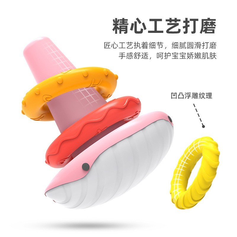 跨境婴儿叠叠乐6-12个月宝宝彩虹塔套圈幼儿童0一1岁早教益智玩具图2